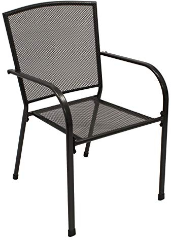 DEGAMO Gartensessel Classic stapelbar, Metall/Streckmetall Farbe anthrazit, 2 Stück, Outdoor