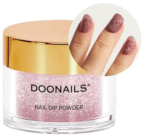 Doonails – Dipping Powder Farbe Sparkling Rose – Langanhaltendes Dip Pulver für professionelle Maniküre zu Hause – Tierversuchsfrei & allergikerfreundlich – 3+ Wochen halt – Bis zu 30 Anwendungen