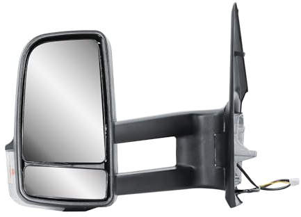 Espejo retrovisor izquierdo brazo largo manual no calentable manual plegable negro mate tapa para Mercedes Sprinter 907/910 2019-2024
