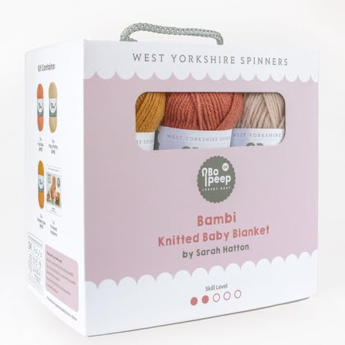 West Yorkshire Spinners Bambi Strickset für Babydecken, Bo Peep DK Garn-Set
