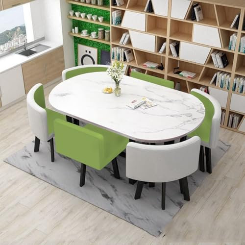 EpuzeR Esstisch mit 6 Stühlen Set, Essgruppen for 6 Personen, Konferenztisch küchentisch mit stühlen for Wohnzimmer Küche Büro(2)