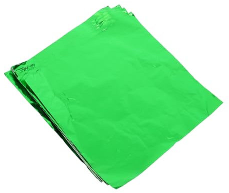 CONGARTENO Green Glossy Aluminum Foil Food Packaging Wrapping Foil 20x20cm Candy Chocolate Tea 100 Sheets Pack for Home and Shop