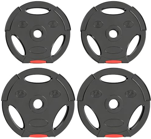 SPORTNOW 4er Set Hantelgewichte Hantelscheiben kg Gewichte | Hantelscheiben-Set 2,5 cm, 25 mm Lochdurchmesser, Schwarz