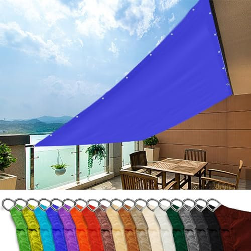Tenda da giardino per esterni, 3 x 5 m, di grado commerciale, rettangolare, vela ombreggiante per recinzione, resistente al vento, blu reale, vela ombreggiante per feste ed eventi