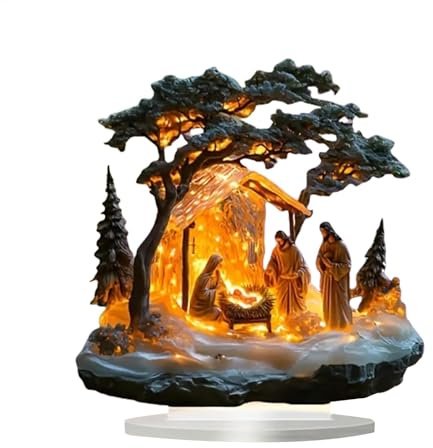 Acryl Krippe, Weihnachten Basteln Acryl Dekorationen Krippenfigur, Acryl Dekorationen Krippe Desktop Figur, Klassische Exquisite Krippenfiguren, Weihnachten Tabletop Krippe