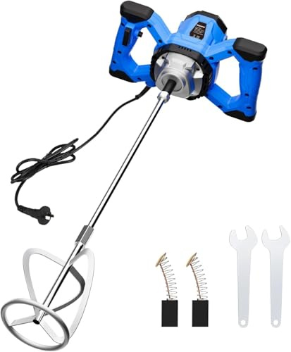 AZZUNO Zementmischer Elektrische Betonmischer 110 V Handmischer mit 6 einstellbaren Rührwer, tragbarer Mörtelmischer zum Mischen von Beton, Zement, Schlamm, Mörtel, Spachtelmasse und Farbe