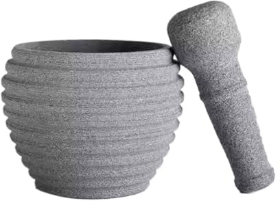 JYARZ Mortier Pilon Cuisine Ensemble De Mortier, Râpe, Presse-ail Et Pilon À Ail en Pierre Bleue Ensemble Mortier Et Pilon(12cm)