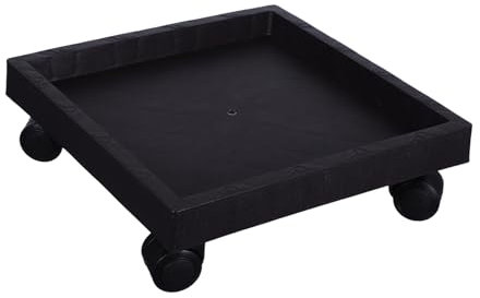 Toyvian Support à Fleurs Carré avec roulettes pour Plantes D'intérieur Et Extérieur, Plateau en Plastique Épaissi 290mm, Chariot Mobile avec Roues Pivotantes pour Jardin Et Balcon