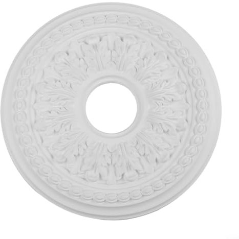 Sumsoctober Ceiling Medallion Stucco Rosette Ceiling PU Ceiling Light Cover Carving Light Ceiling Fan Medallion Decorative Ceiling Fan Lamp Cover(26cm)