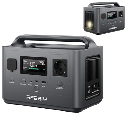 AFERIY Generatore Elettrico Portatile Da 400 W, Stazione Solare Da 400 W/256 Wh, Batteria Con CA 220-240 V, Porte USB, UPS, Per Tutte Le Vostre Esigenze Elettriche