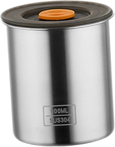 Gcljlmy Caja de almacenamiento de granos de café para té y frutos secos, lata de café multiusos de acero inoxidable para granos de café, harina (900 ml)