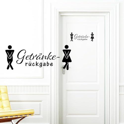 Wandtattoo Loft Türaufkleber WC-Pärchen mit Schriftzug Getränkerückgabe, 30 Farben, selbstklebender Türsticker für Bad & Gäste-WC, rückstandslos entfernbar