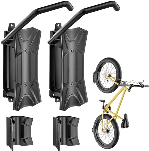 monTEK Bike Wall Mount for 4.5 Tire Width, Swivel Bike Wall Hanger Holds Up to 77lbs, Space-Saving Bike Rack Garage, Heavy Duty Bike Storage for Bedroom Home Office, 2 Pack