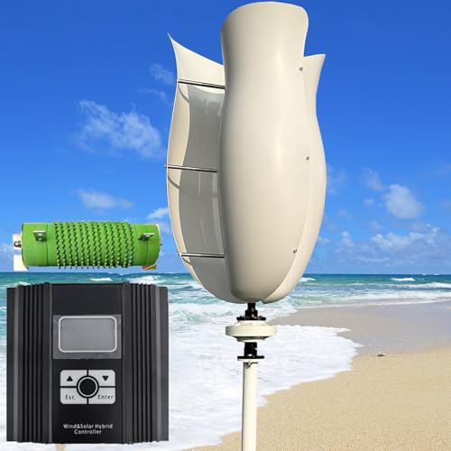 ZHOZHUT Aerogeneradores 3000W Generador De Viento Vertical 12V / 24V / 48V Turbina Eólica De Levitación Magnética con Controlador Y Descargador, Alta Eficiencia Y Bajo Nivel De Ruido,3kw,24V