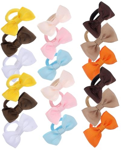 VICASKY 18stücke Elastische Haargummis mit Schleife für Kleinkinder Haarbänder für Kleine Mädchen Haaraccessoires aus Polyester Zufällige Farbe