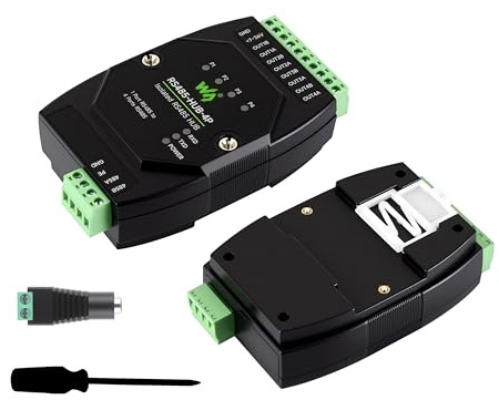 Industrial Isolated 4-CH RS485 Hub, Expands 4-CH RS485 Sub Ports Via 1-CH RS485 Master Port, with Isolation and Signal Relay, 300~460800bps Wide Baud Rate Range, Rail-Mount Support