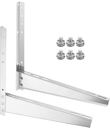 Soporte de aire acondicionado, soporte de CA para ventana, soporte ajustable de acero inoxidable para instalación de carga para el hogar, dormitorio, sala de estar, apartamento, sótano