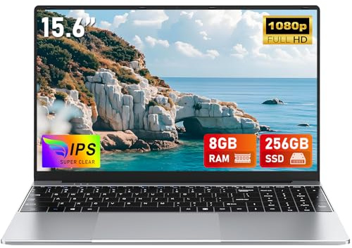 CHIFUYOU 15.6 inch Laptop 256GB SSD 8GB DDR4 N4020 up to 2.8 GHz, Full HD 1920×1080, Win 11 business laptop Computer, Wi-Fi 5 Bluetooth, mini HDMI,180-degree