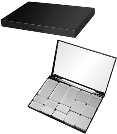 ELAYARD 2 Stück Magnetische Make up Palette mit Spiegel Leere Lidschattenpalette aus Robustem Material Magnetisches DIY Lidschatten Lippenstift und Puder Praktischer Kosmetikhalter für