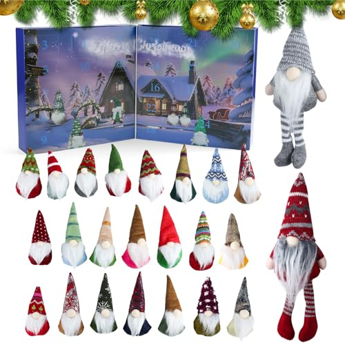 2025 Weihnachtswichtel-Adventskalender, 24 Plüsch-Wichtelpuppen Weihnachts-Countdown-Kalender, Weihnachtswichtel-Adventskalender, Weihnachtsplüsch-Wichtel-Spielset (ZR2025)