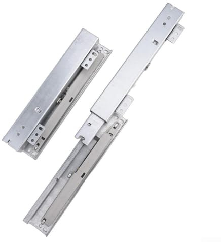 Glissières de tiroir à montage au sol à fermeture douce 55 cm et 60 cm, glissières à extension complète en trois étapes pour armoires, compatible avec installation au sol (60 cm)