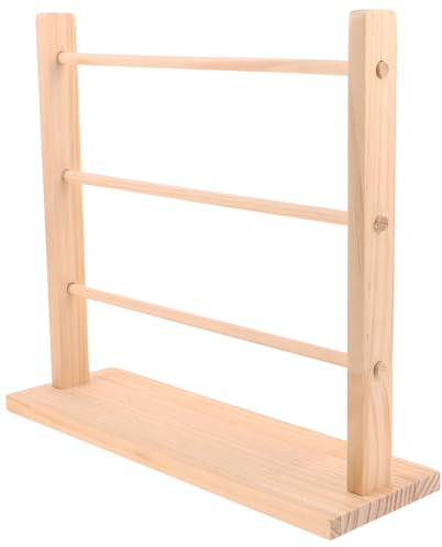 ARTSEWPLY Holz Bandhalter 3-Stöckiger Bandverwaltungsständer Aus Massivholz Für Basteln Floristik Geschenkverpackung Und Schmuckarmband-Display Organizer