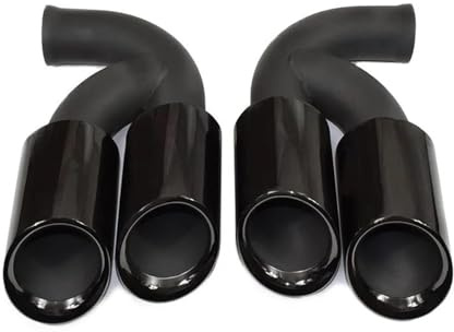 Terminali di scarico Per Cayenne 2011-2014, modifica dello scarico, ugello terminale marmitta in acciaio inossidabile 304 marmitta di scarico(Black Short)