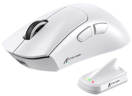 MAMBASNAKE x Attack Shark V8 Wireless Gaming Mouse, 59g Ultra-Lightweight, PAW3950MAX Sensor, Shark 8K Dongle, Tri-Mode (2.4G/Bluetooth/Wired), Right-Hand Ergonomic Design, Web-Based Software