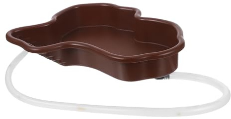 ROMISBABA Bassin de Baignade pour Tortues et Reptiles Grand Format Rampe Intégrée Plateforme de Repos Décorative pour Terrarium Matériau Solide Résistant pour Bain et Habitat Aquatique