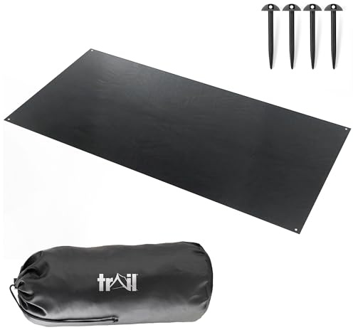 Trail Tent Footprint Groundsheet Protector | 120gsm PE Construction, Reinforced Corner Eyelets, Pegs & Carry Bag Included