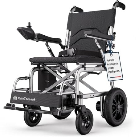 D12 Sedia a Rotelle Elettrica Pieghevole, Batteria 12Ah, 20km per Anziani | Pneumatici anti-foratura, struttura anti-ribaltamento, comoda da trasportare, ideale per uso quotidiano e viaggi.