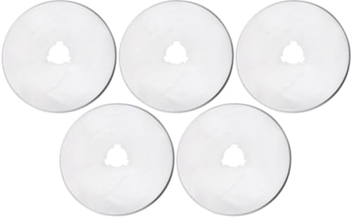 CRAFTHROU Cuchillas de Corte Circular de 60 Mm para Cutter Rotatorio, 5 Piezas de Acero con Estuche de Almacenamiento, Ideales para Cortar Tela y Cuero en Manualidades