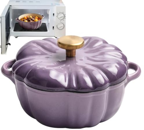 Pumpkin Dutch Oven | 3QT Heavy Duty Halloween Pumpkin Cookware With Lid | | Dutch Oven Cooking Pot for Home Kitchen Cooking Bread Baking Pumpkin Cast Iron Dutch Oven 3QT Heavy Duty Pumpkin Pot