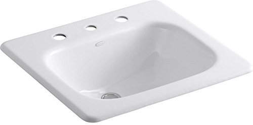 KOHLER K-2895-8-0 Tahoe Self-Rimming Bathroom Sink, White