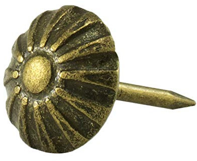 Decotacks 100 Pcs/Box Daisy Upholstery Nails Tacks Ø11MM Antique Brass Finish DX54AB
