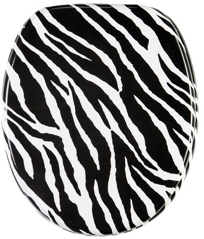Sanilo WC Sitz mit Absenkautomatik, hochwertiger Toilettendeckel, einfache Montage, stabile Scharniere, Zebra Look