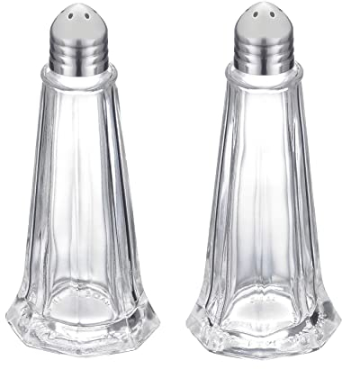 Westmark Juego de salero y pimentero, 2 piezas, Capacidad: 40 ml cada una, Vidrio/acero inoxidable, New York, Plateado/transparente, 65262270