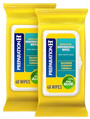 Preparation H Hemorrhoid Flushable Wipes with Witch Hazel for Skin Irritation Relief - 96 Count