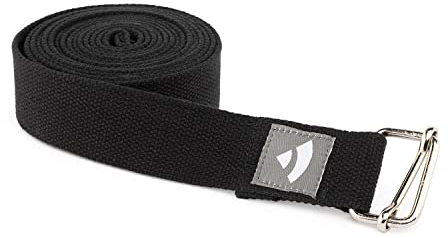 Bodhi ASANA BELT PRO Yogagurt mit Metall-Verschluss, Schiebe-Schnalle eckig, langer Gurt aus Baumwolle, Yoga Hilfsmittel, 3 m x 38 mm, Yogazubehör