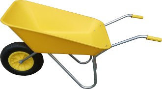 WHEELBARROW 85 LITRE YELLOW PLASTIC PAN MADE IN UK