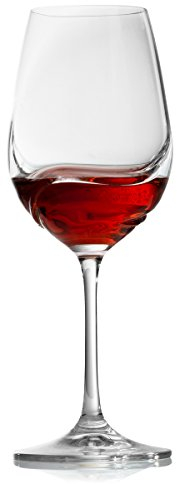 Crystalex Turbulence - Juego de 2 copas de vino tinto de pie largo y duradero, ideal para burdeos, burdeos, merlot, vino tinto o blanco - Copa de vino universal transparente - Fabricado en Europa -