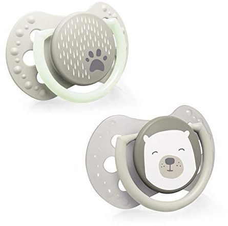 LOVI napp 0-2 månader, silikonvårt, BPA-fri, hygieniskt överdrag, Kollektion Buddy Bear, 2 st