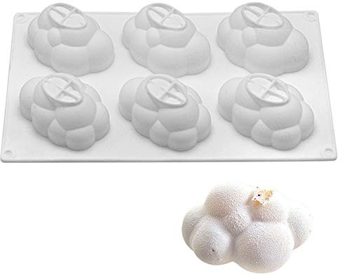 DUBENS 6 löcher Wolke Silikon Kuchen Form Zum Backen Dessert Kunst 3D Mousse Mould Schokolade Silikon Formen Küche Kuchen Dekorieren Werkzeuge (Wolke)