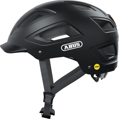 ABUS Casque de ville Hyban 2.0 MIPS - casque de vélo avec feu arrière, coque dure ABS, protection contre les chocs - pour femmes et hommes