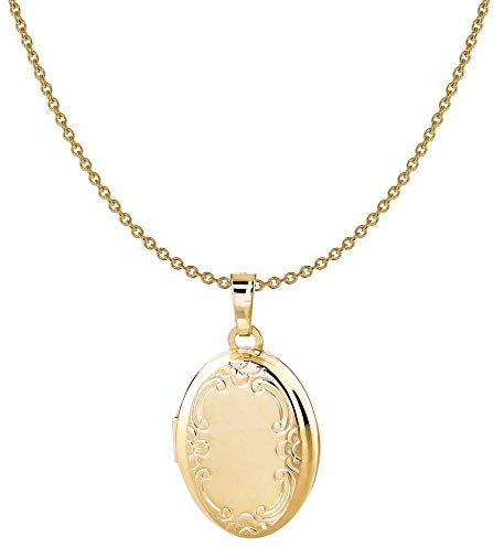 ACALEE Halskette mit Medaillon-Anhänger Gold 333 / 8K zauberhafter Halsschmuck für Frauen, elegante Geschenkidee für Damen, 30-3002-40 40 cm