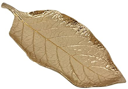 Plateau à bijoux en métal en forme de feuille pour commode, cadeau de Noël, d'anniversaire, de mariage (feuille de manguier)
