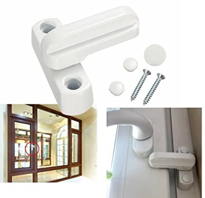Akyandoo Fenstersicherung Fensterschloss Fensterriegel Einbruchschutz Kindersicherung NEU 1 x Fenstersicherung Weiss - Weiß - White