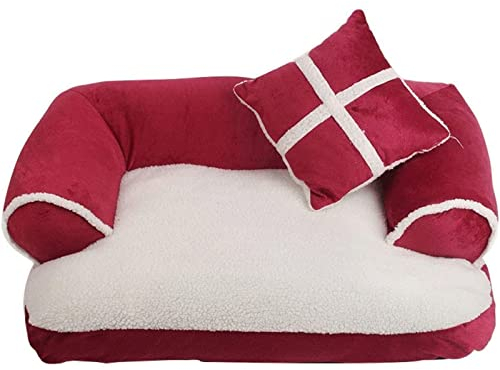 OLOTU Füllung aus Baumwolle für Hunde, gute Halterung, super gemütliches Bett für Katzen, waschbar, Plüschkissen, Sofa-Stil