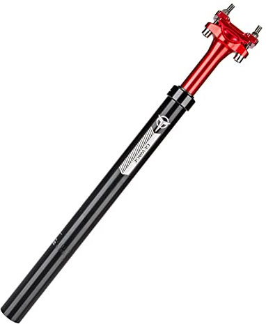 Tige de Selle de Vélo Suspendue à Ressort - Aluminium - Diamètre 27.2/30.9/31.6mm pour Vélo électrique/VTT/VTC/vélo de Ville/Autre (27.2 mm Rouge)