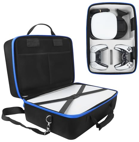 inRobert Tasche für PS5 Koffer Kompatibel mit PS5 Disk/Digital Edition, Hartschalen Handtasche mit Verstellbarem Schultergurt Stores für PS5- Konsole, Headset, Kabel, Controller und Discs